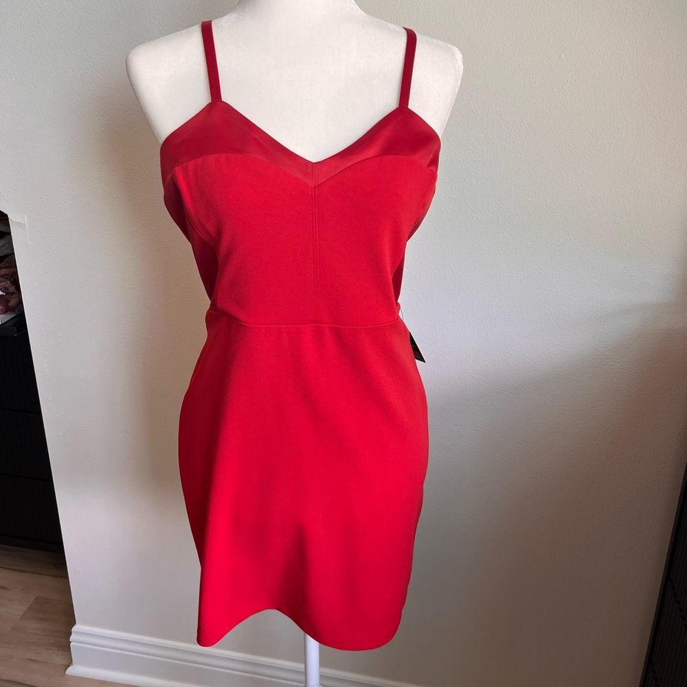 Red mini dress
